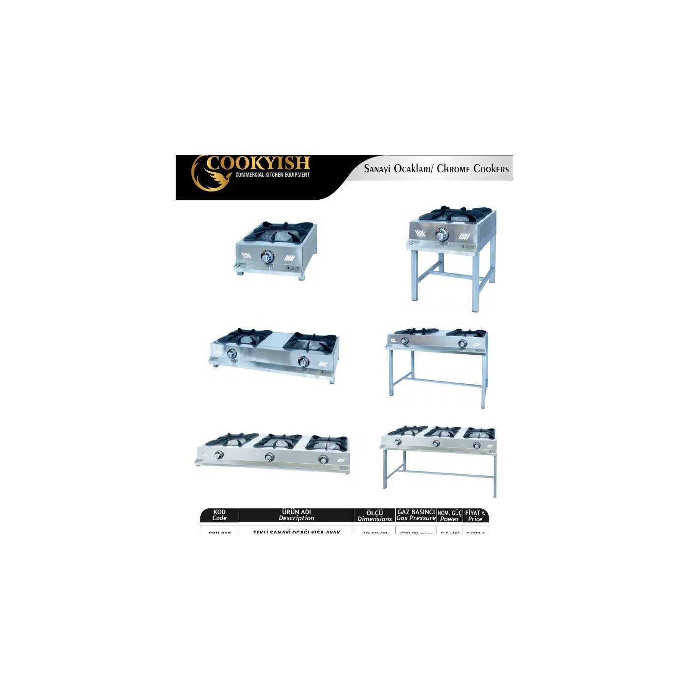 Tekli Sanayi Ocağı Kısa Ayak - Cookyish CKH-012