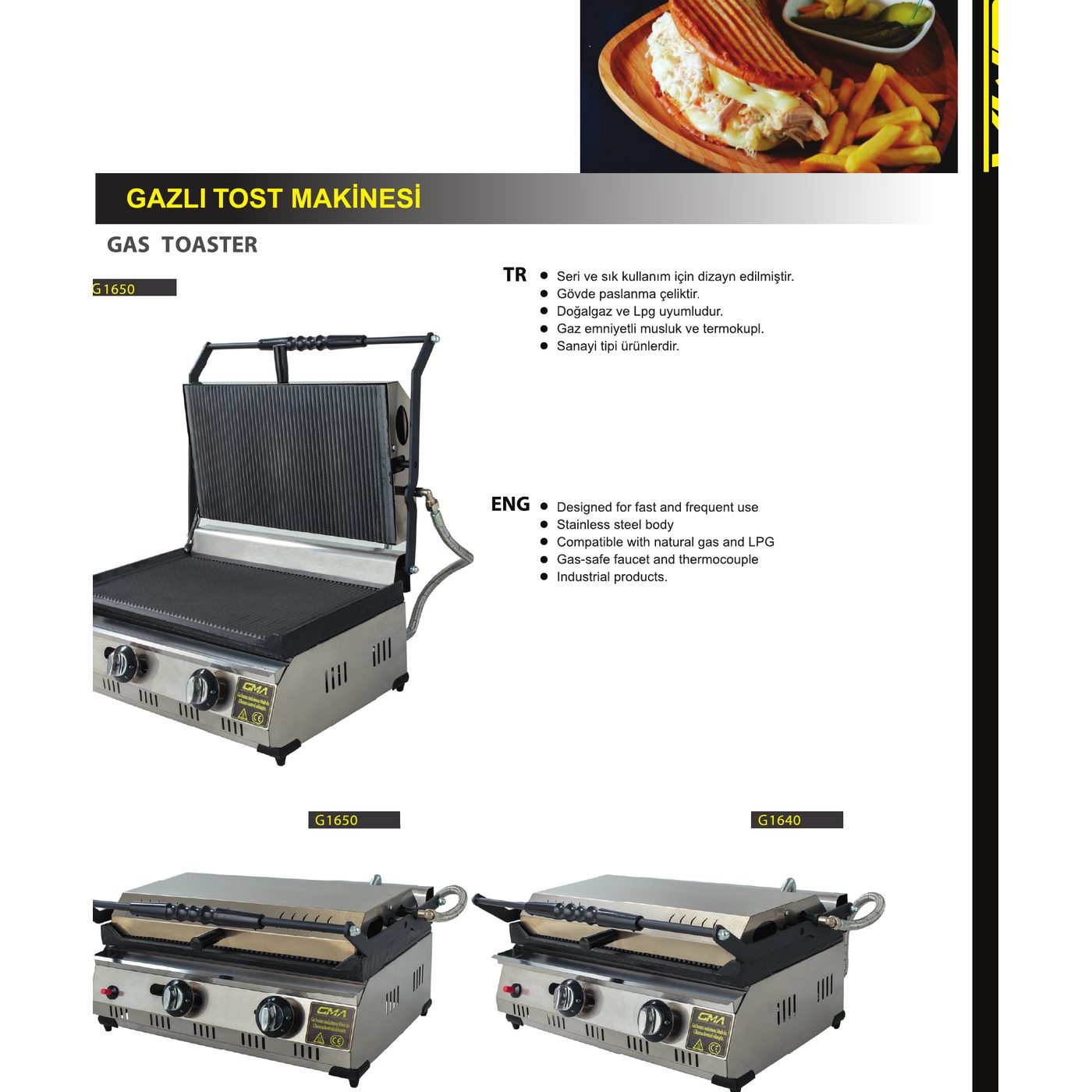 14 Dilim Gazlı Tost Makinesi - GMA G1640
