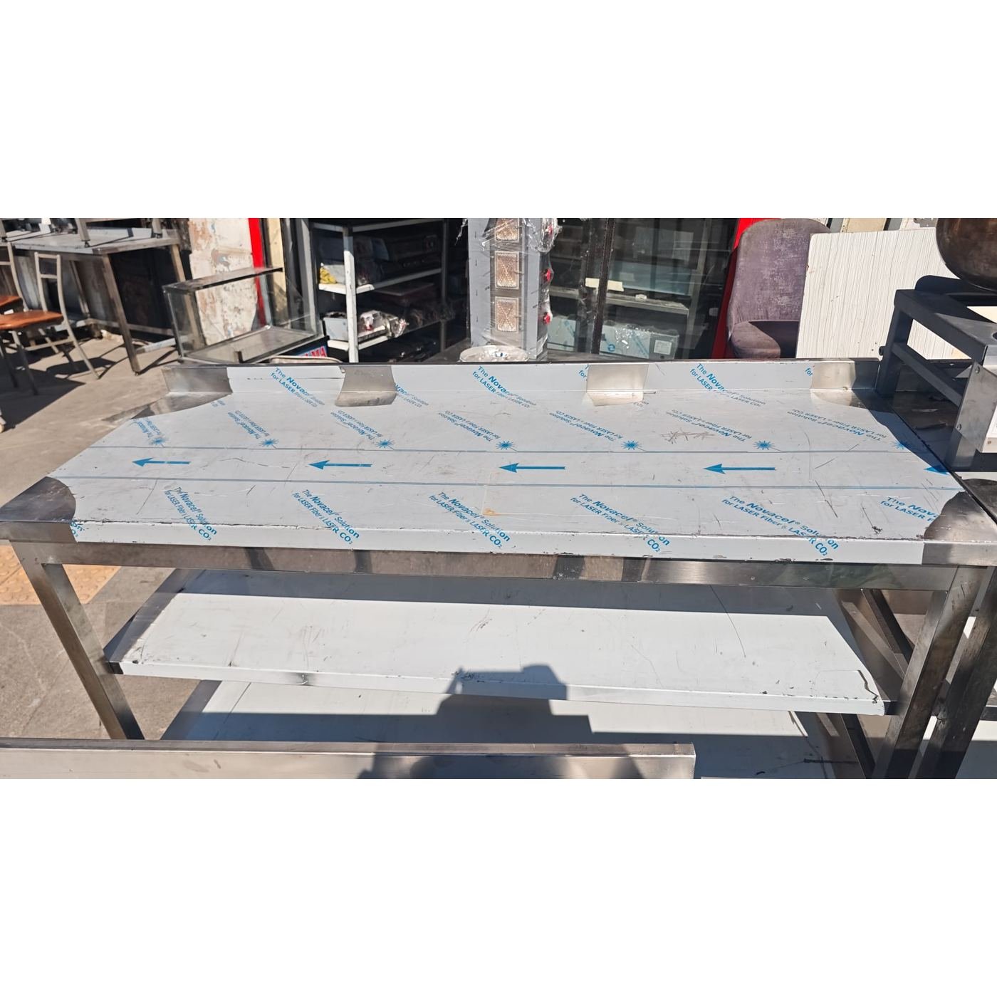 Krom Taban Raflı Çalışma Tezgâhı - Model B